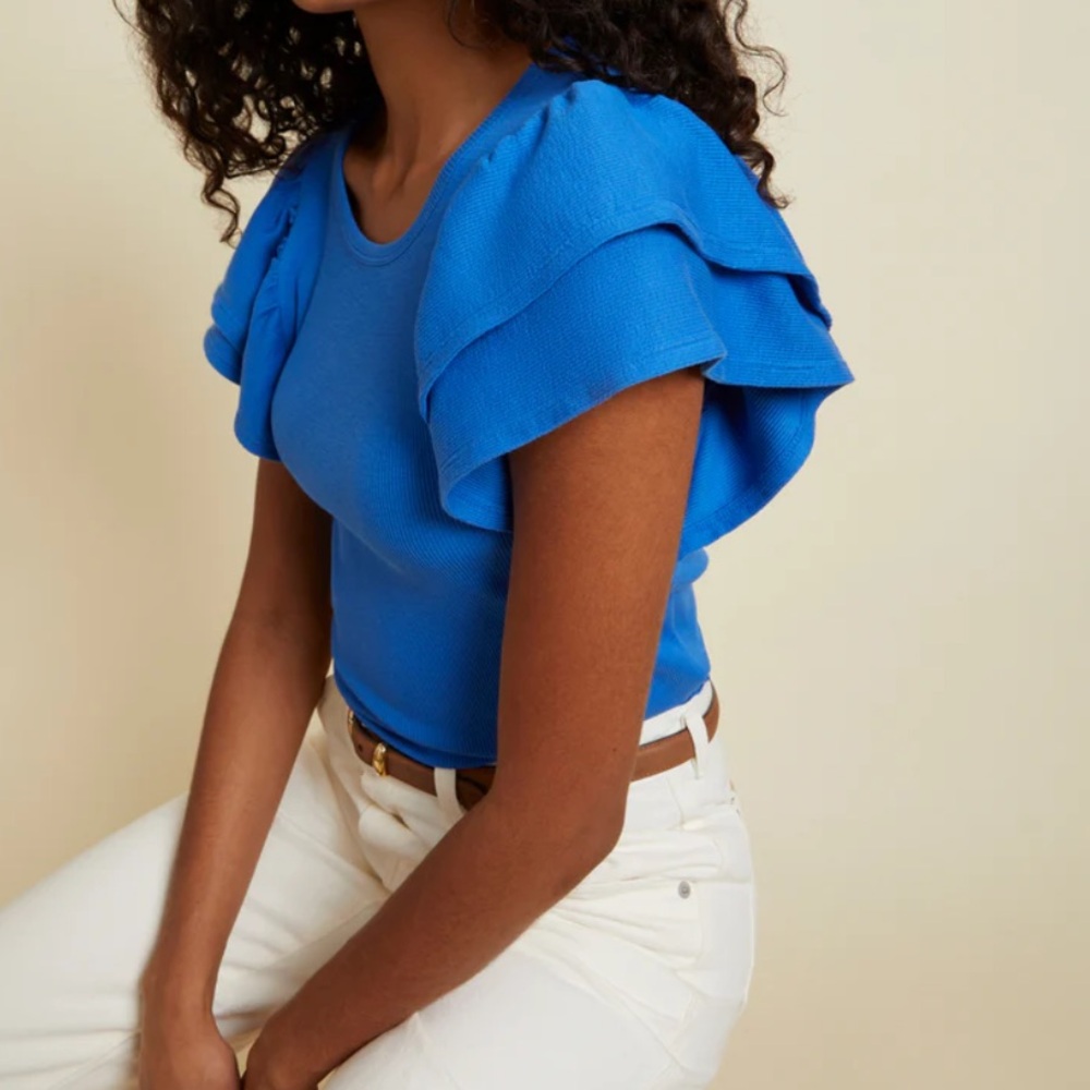 Nation LTD Irina Ruffle Sleeve Tee  XS